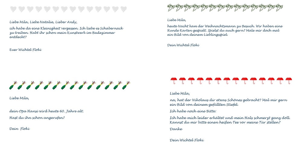 Wichtelbriefe Formulierungsideen